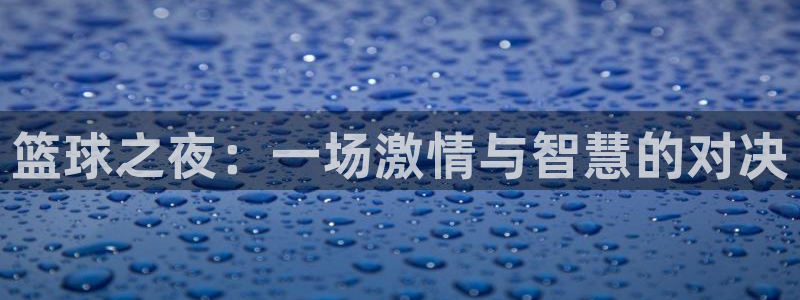  意昂平台登录入口2025：篮球之夜：一场激情与智慧的对决